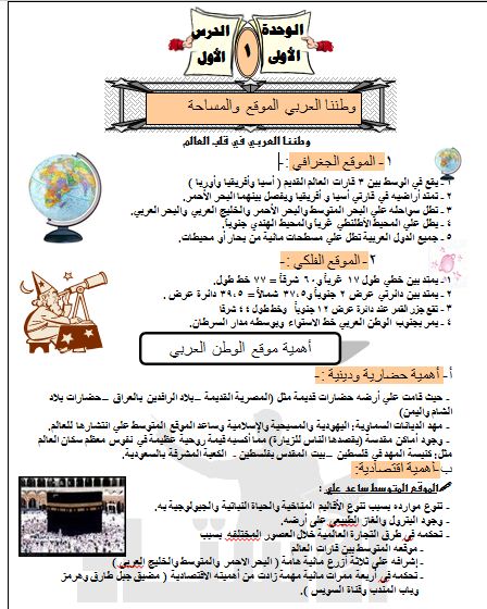 مذكرة شرح منهج الدراسات الاجتماعية للصف الثاني الاعدادي الترم الاول 2017 Word بوابة الثانوية العامة المصرية