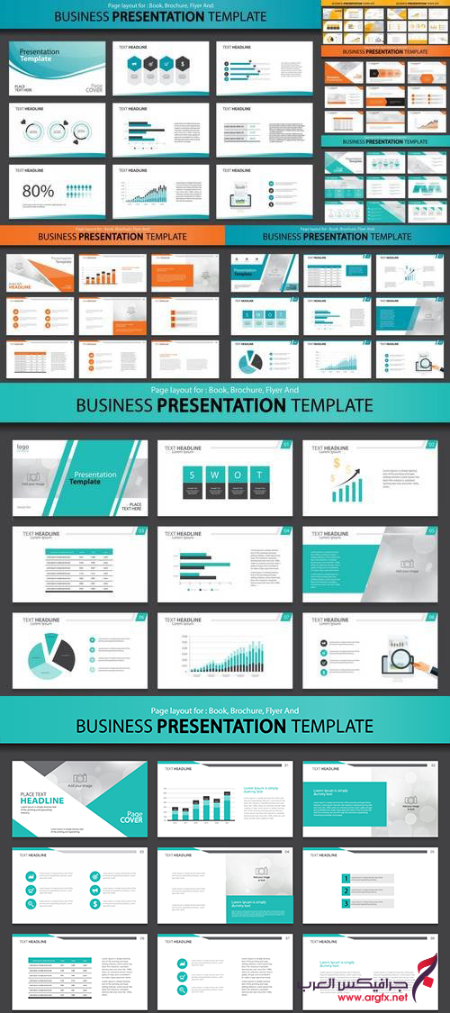Page Layout Design for Presentation and Brochure and Book Template with Infographic Elements Design
