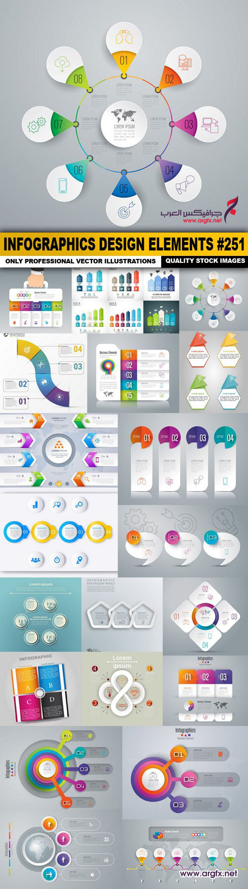  Infographics Design Elements #251 - 20 Vector