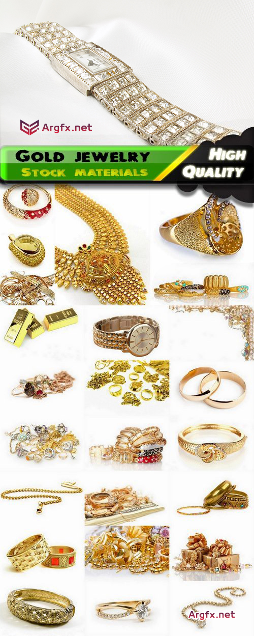 Gold jewelry isolated #2 - 25 HQ Jpg