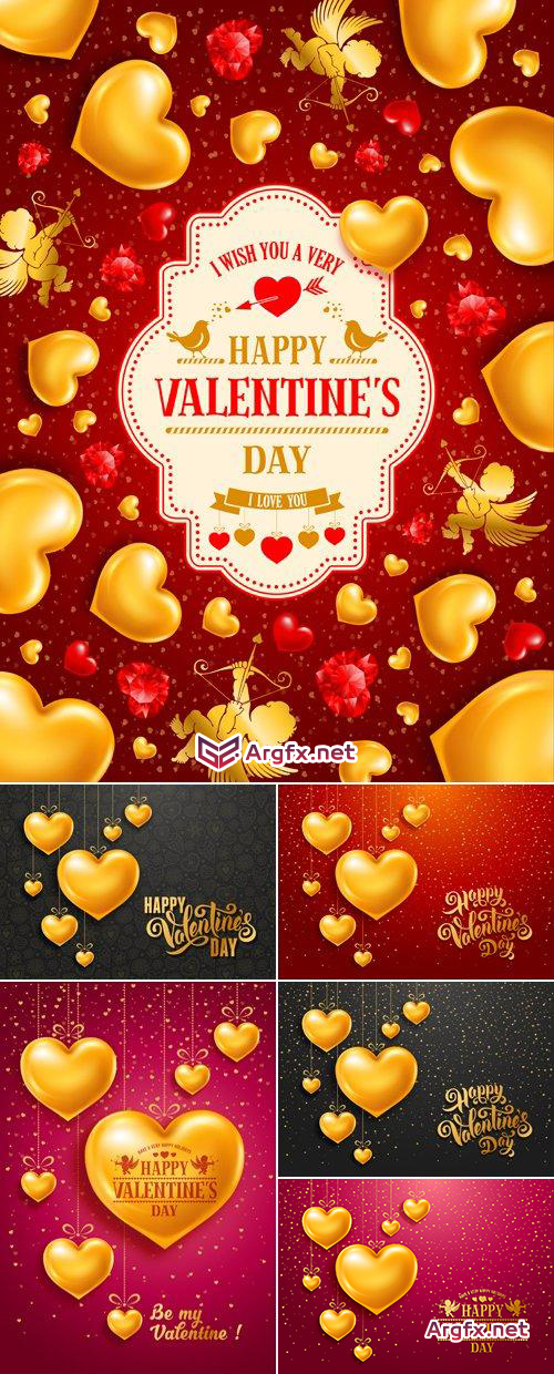 Valentine's Day Greeting Cards Vector 2