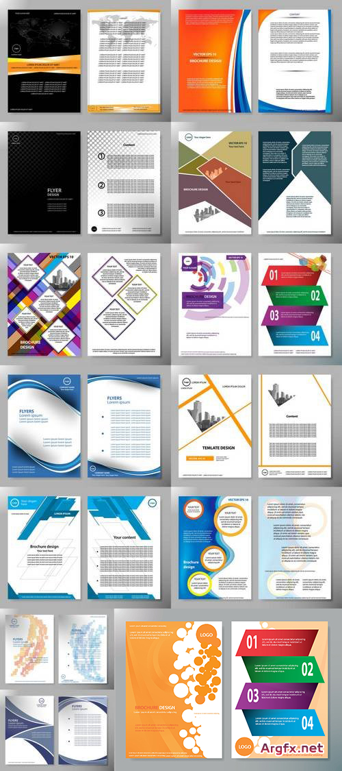  Brochure Design Template Vector - Cover Book Portfolio Presentation Poster in A4