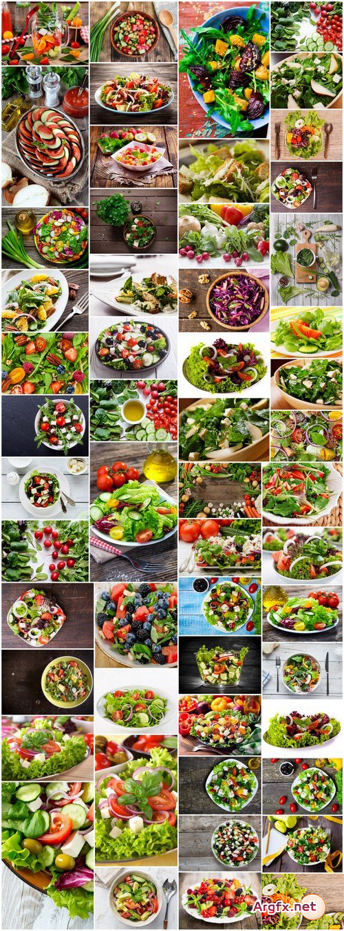  Healthy food - Fresh salad - Set of 54xUHQ JPEG Professional Stock Images