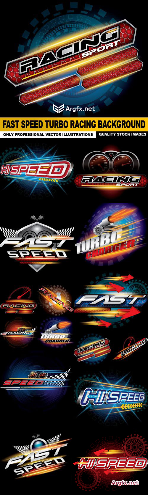 Fast Speed Turbo Racing Background - 15 Vector