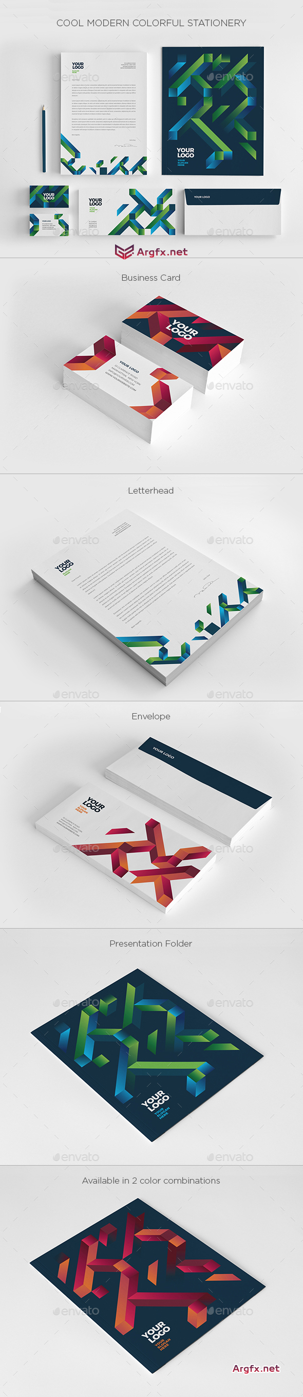  GraphicRiver - Cool Modern Colorful Stationery 19463181