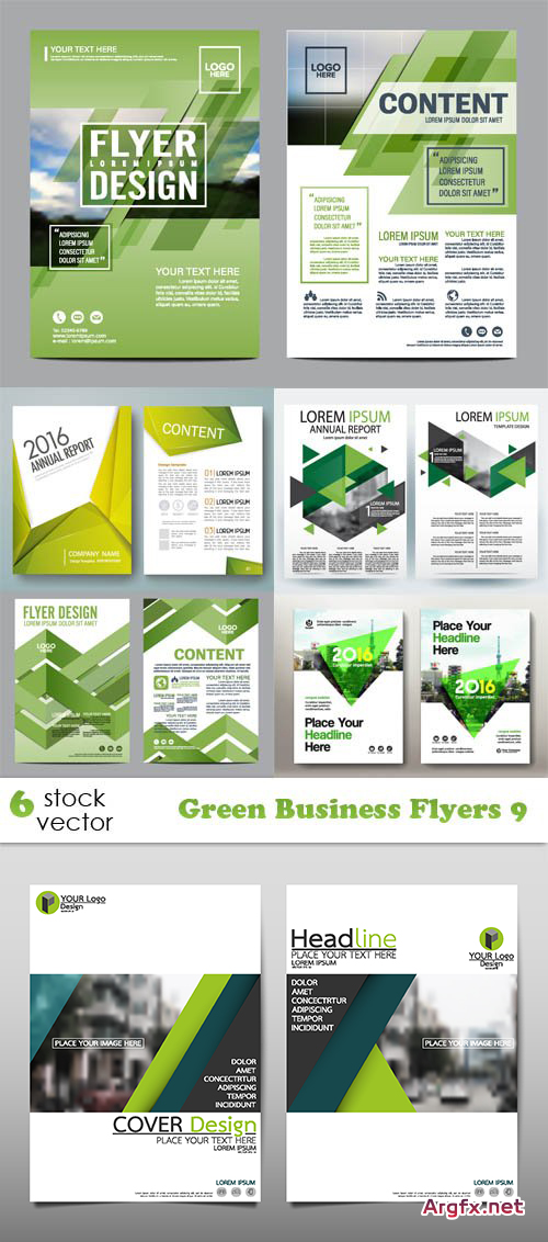 Vectors - Green Business Flyers 9