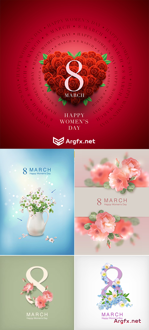 8 March Woman's Day 2017 Vector