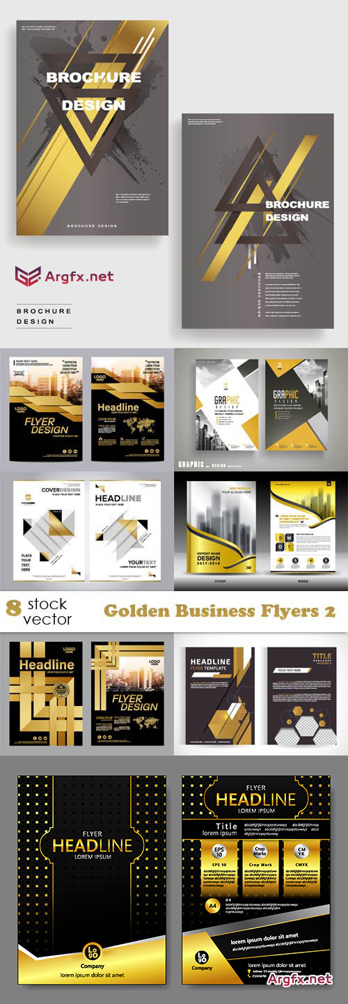 Vectors - Golden Business Flyers 2