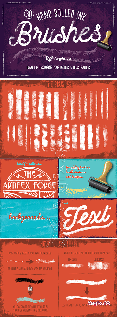 CreativeMarket - Hand Rolled Ink Brushes 64920