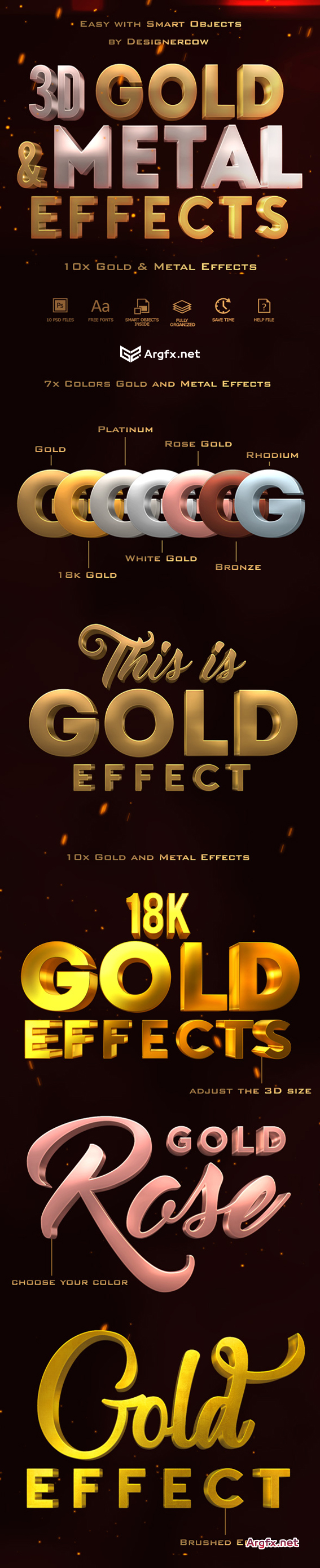 Graphicriver 3D Gold and Metal Effects 19406450