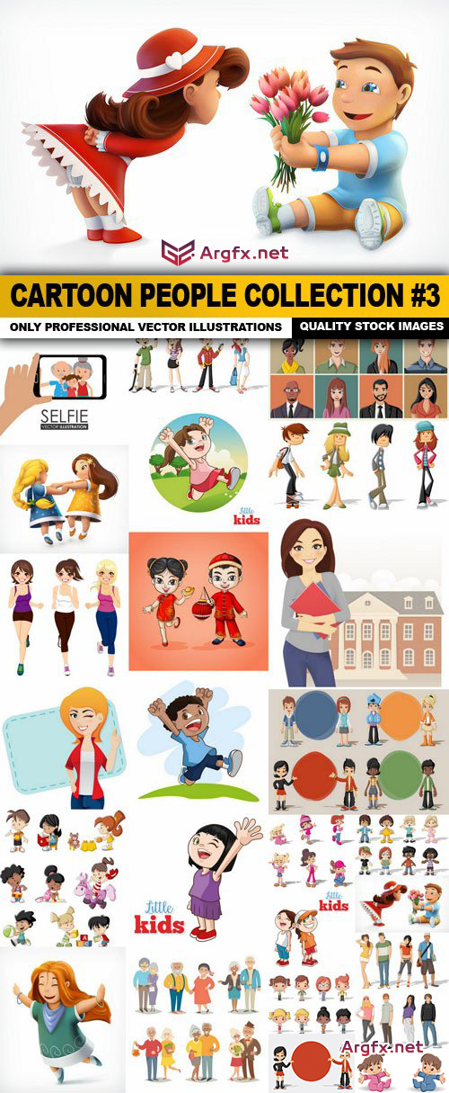 Cartoon People Collection #3 - 25 Vector