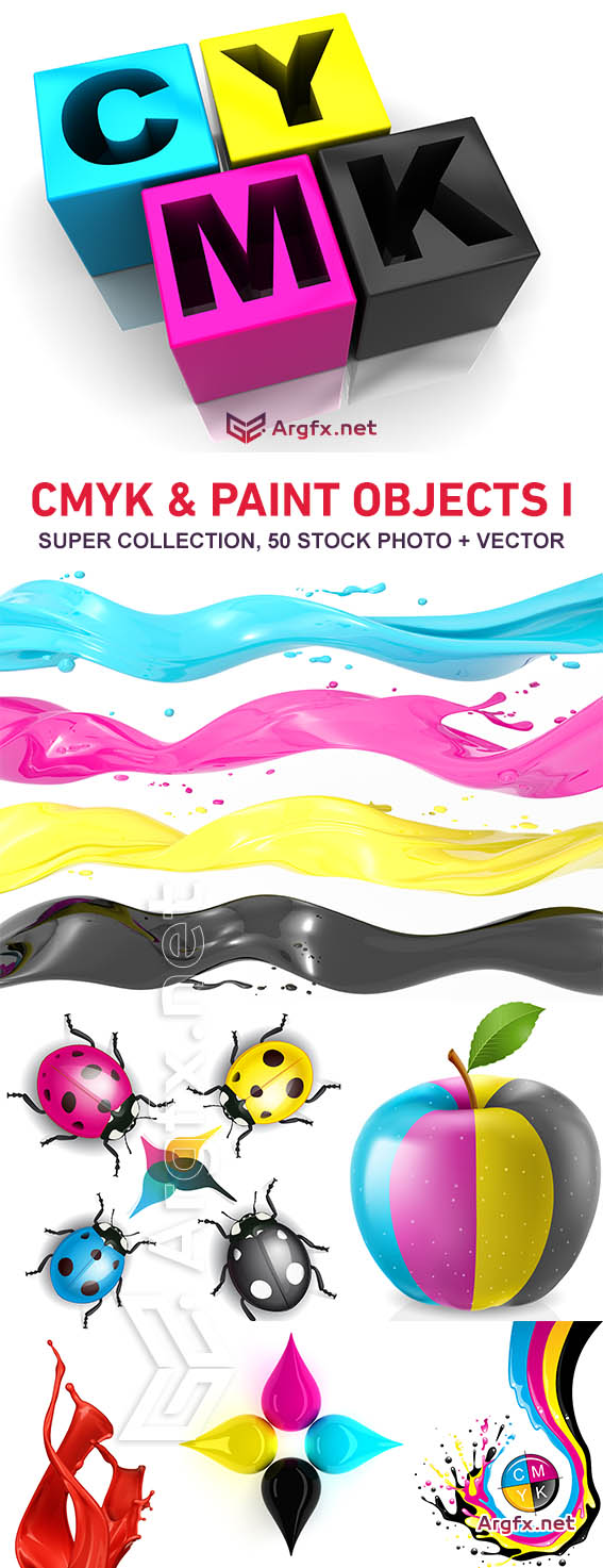 CMYK & Paint Objects I, 37xJPG+12xEPS