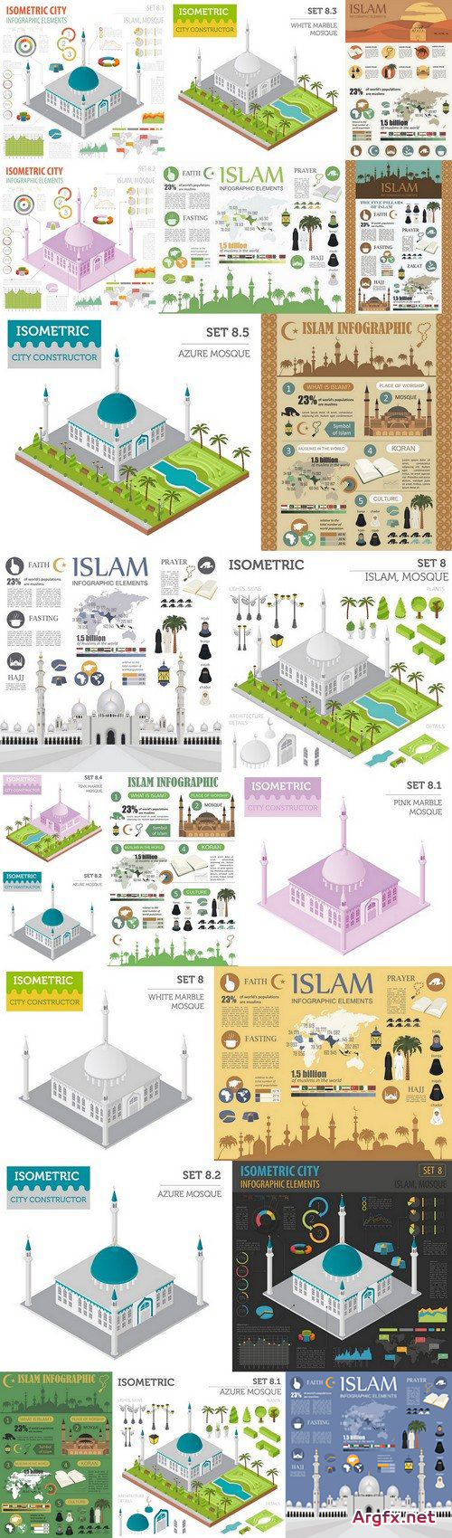 Islam infographic. Muslim culture