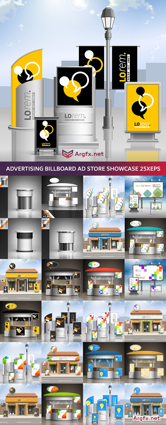 Advertising Billboard Ad Store Showcase 25xEPS