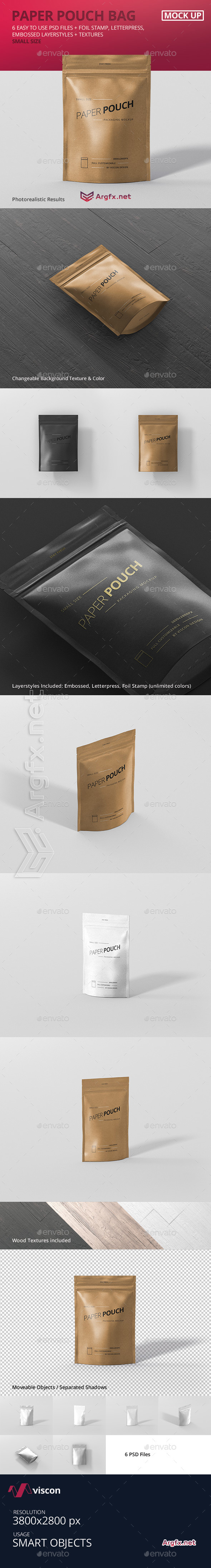 Paper Pouch Bag Mockup Small Size 19389708