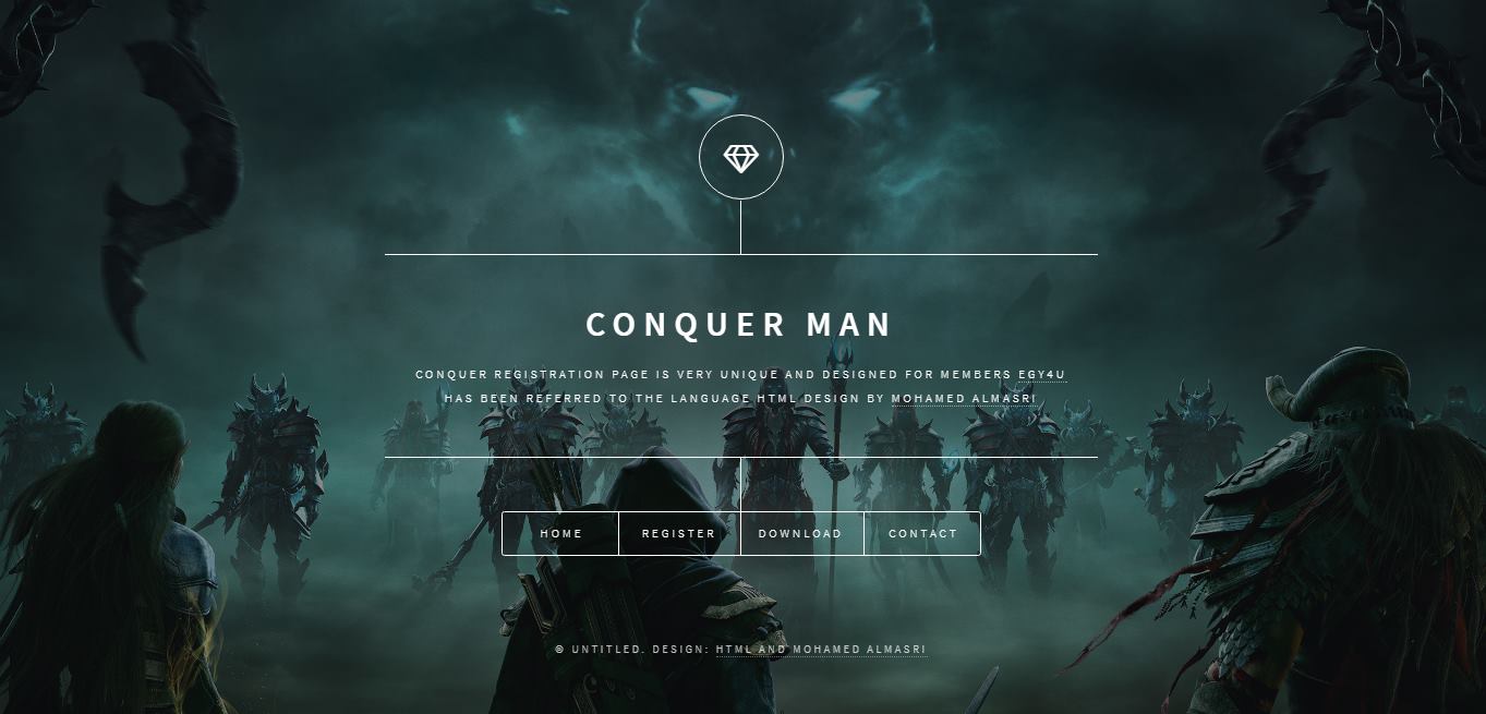 صفحة تسجيل Conquer Man